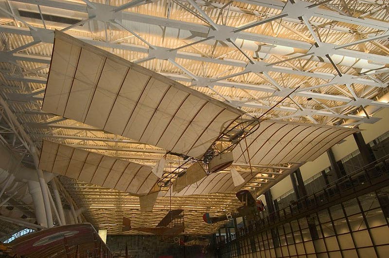 Aerodrome A, a manned, powered aircraft built by Samuel P. Langley, which never successfully flew during Langley’s lifetime, on display at the National Air and Space Museum, Washington, D.C. (airandspace.si.edu)