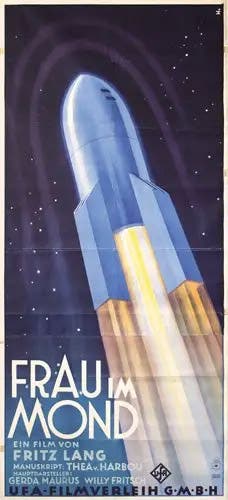 Movie poster for Frau im Mond, directed by Fritz Lang, 1929 (liveauctioneers.com)