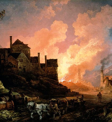 <i>Coalbrookdale by Night</i>, by Philip James de Loutherbourg, 1801 (Wikimedia Commons)