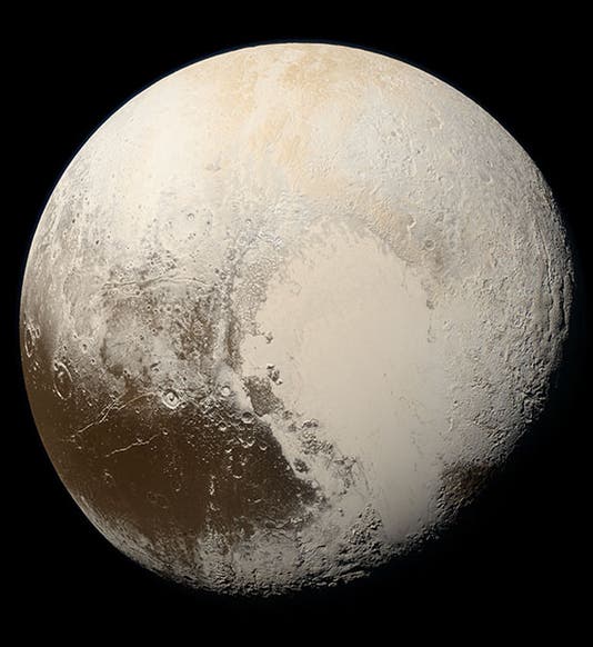 Pluto, imaged by New Horizons, July 14, 2015 (pluto.jhuapl.edu)