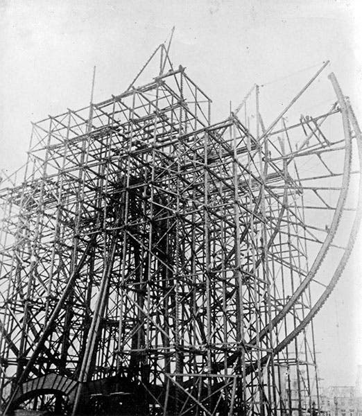Building the Ferris Wheel for Chicago’s World’s Columbian Exposition, photograph, April, 1893 (chicagology.com) 