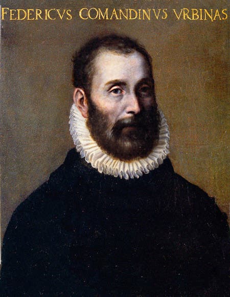 Portrait of Federico Commandino, oil on canvas, artist, date, and location unknown (Wikimedia commons)