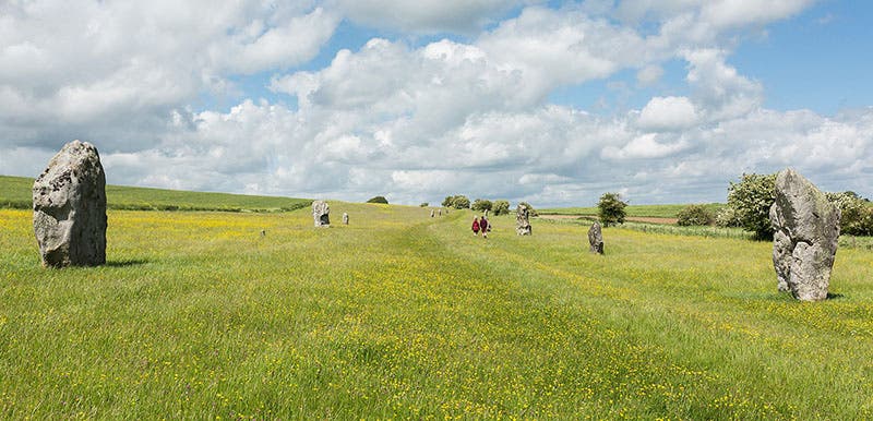 Kennett Avenue looking toward Avebury, modern photo (Wikimedia commons)