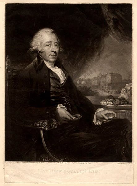 Portrait of Matthew Boulton, Erasmus Darwin’s oldest and closest friend in Lichfield, mezzotint by Samuel Reynolds after a painting by Carl Fredrik von Breda, 1796, National Portrait Gallery, London (npg.org.uk)