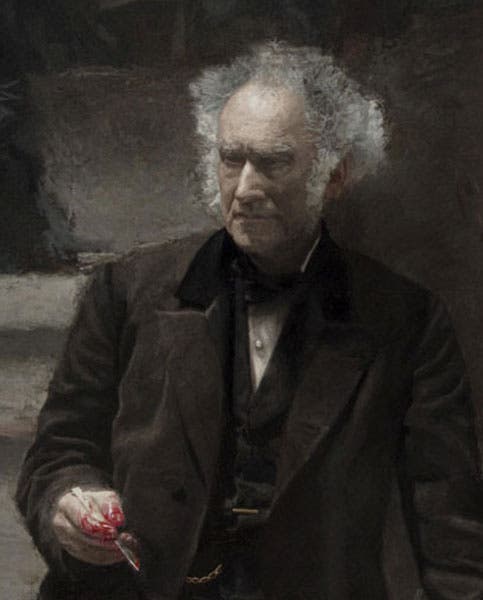 Detail of the first image, showing Eakins’ depiction of Samuel D. Gross (Philadelphia Museum of Art)