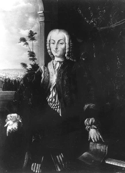 Portrait of Bartolomeo Cristofori, photograph of an oil painting of 1726, destroyed in World War II (Wikipedia)