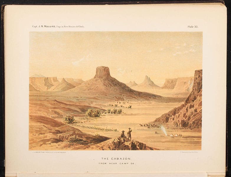 The Cabazon, a formation seen on the return trip, just west of Santa Fe, chromolithograph (this time full page) in Report of the Exploring Expedition from Santa Fe, New Mexico, to the Junction of the Grand and Green Rivers …, John N. Macomb, 1876 (Linda Hall Library)