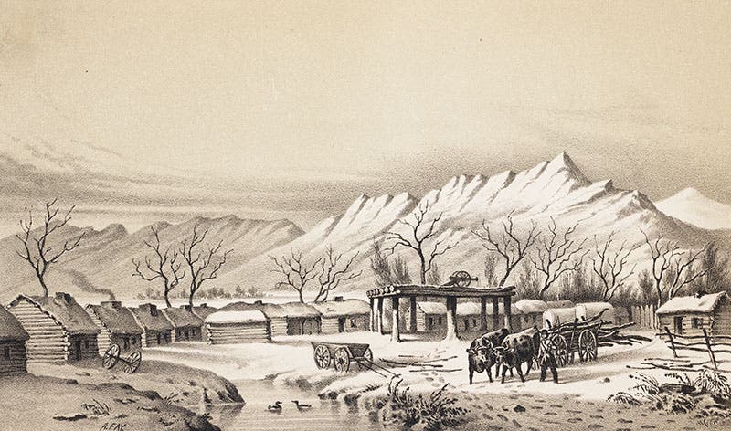 Fort Utah, near Provo, from Stansbury, Exploration and Survey, 1852 (Linda Hall Library)