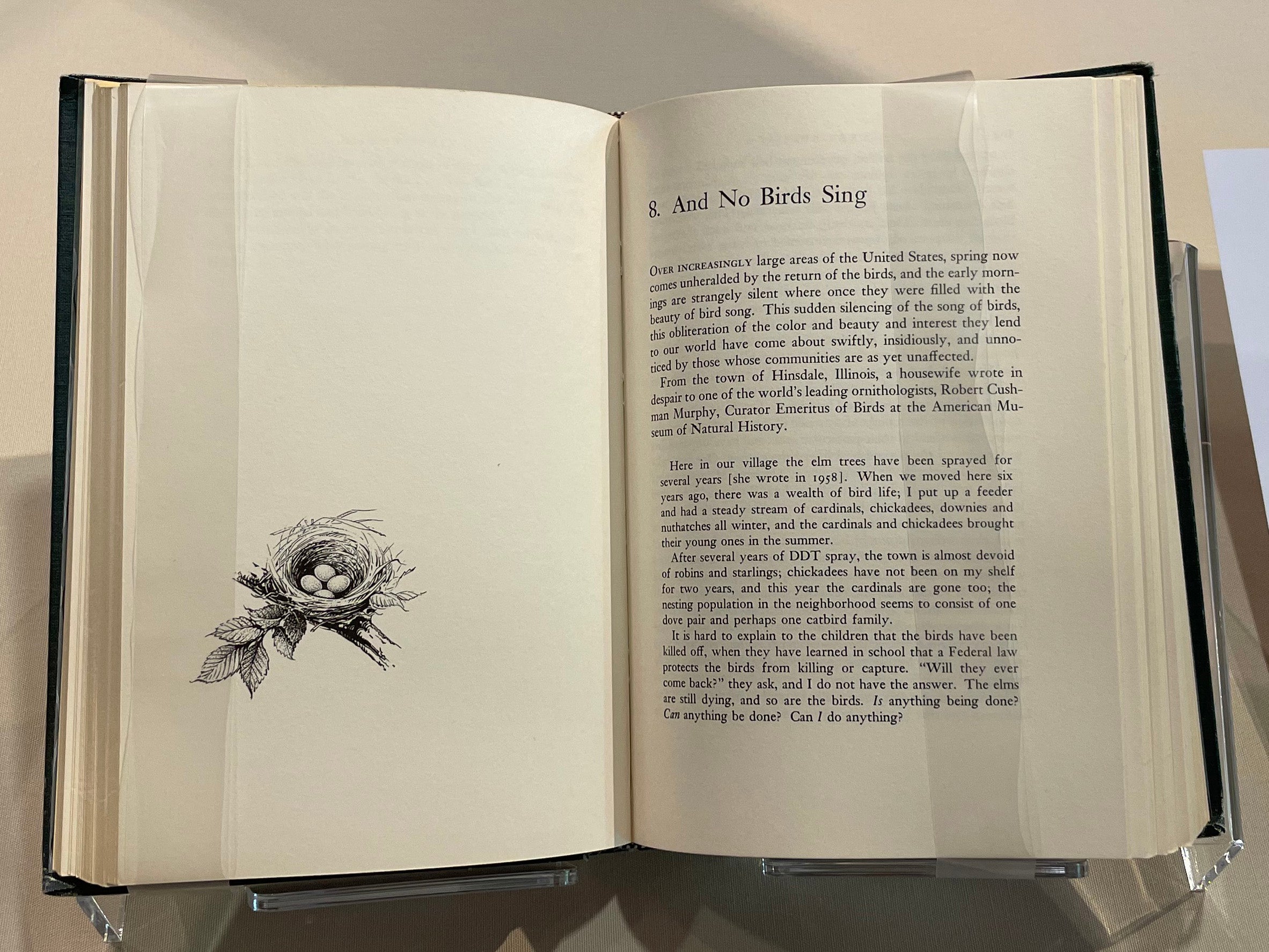 Photo of book by Rachel Carson, Silent Spring. Cambridge MA, 1962.