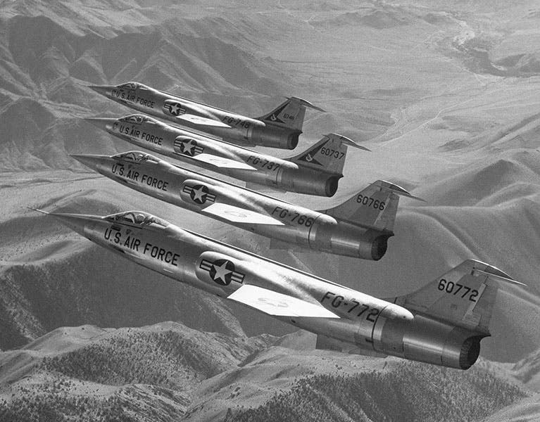 Lockheed F-104 Starfighters in formation; Kelly Johnson was the lead designer (arstechnica.net)