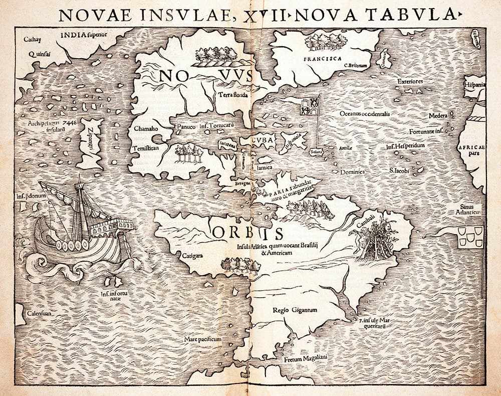 Map of the New World by Sebastian Münster from Geographia universalis vetus et nova. Basel, 1540.