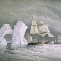 HM Steamship Phoenix, with Talbot and Diligence, passing an iceberg, watercolor by Edward Augustus Inglefield, 1853, National Maritime Museum, Greenwich (rmg.co.uk)