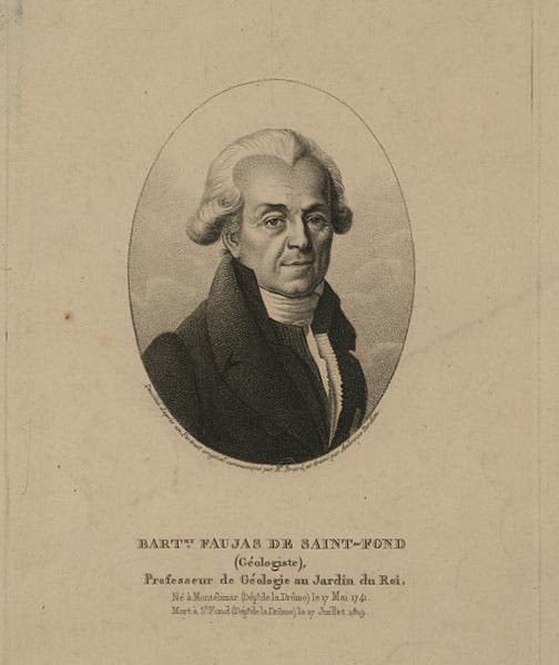 Portrait of Barthélemy Faujas-de-Saint-Fond, engraving, undated, Library of Congress (loc.gov)
