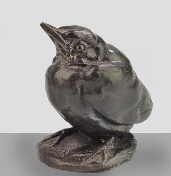 Baby robin, bronze sculpture by Paul Wayland Bartlett 1890-95, in the Smithsonian Museum of American Art (americanart.si.edu)