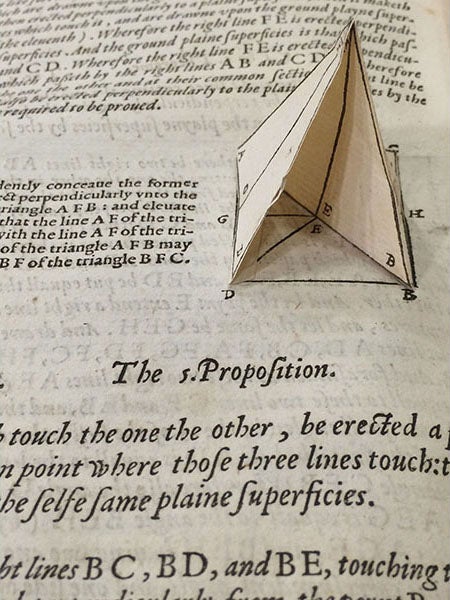 Pop-up polygon from Book 11 of Billingsley’s Euclid, 1570 (Linda Hall Library)