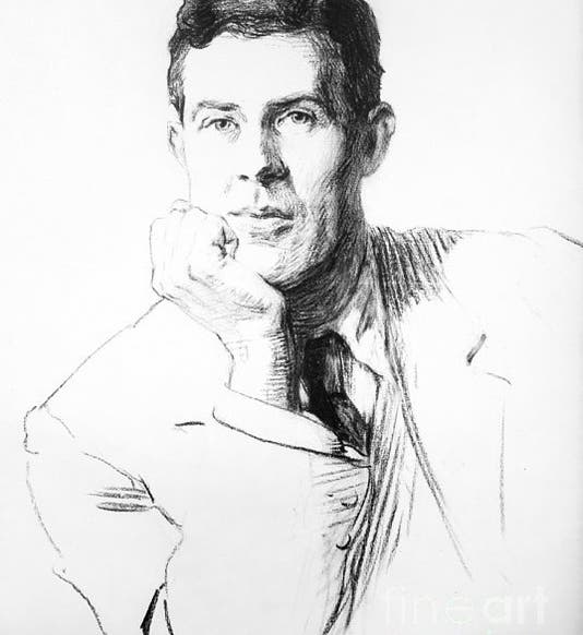 Portrait of Edmund Clerihew Bentley, pencil sketch, 1915 (fineartamerica.com)