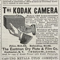 Small advertisement for the new Kodak camera, placed by the Eastman Dry Plate and Film Co. of Rochester, N.Y., in Scientific American, Nov. 3, 1888 (Liinda Hall Library)