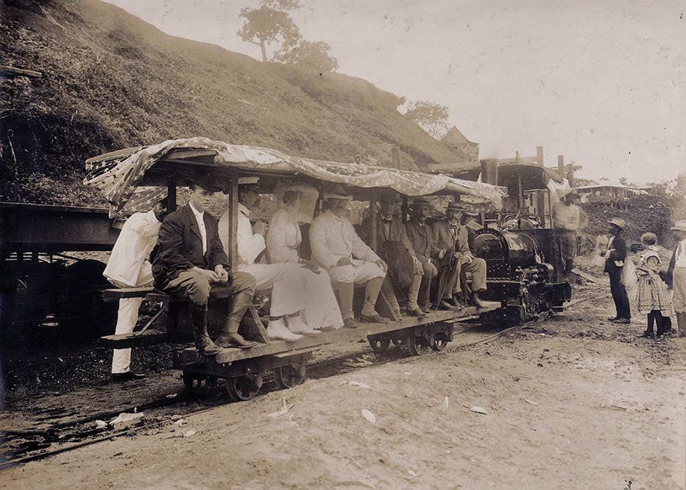 President Roosevelt and party tour Panama in an old French tramcar, November 1906.
View in Digital Collection »