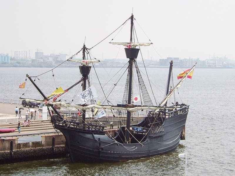 Modern replica of the Victoria, on tour in Japan (Wikimedia commons)