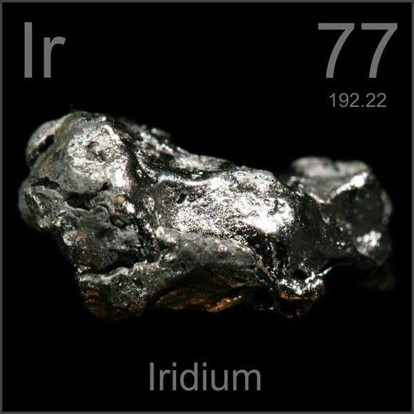 Sample of iridium metal (periodictable.com)