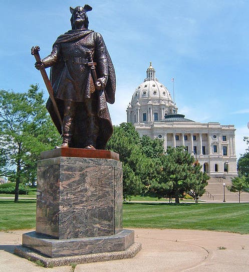 Statue of Leif Erikson, St. Paul, Minn., sculpted by John K. Daniels, 1949 (Wikimedia commons)