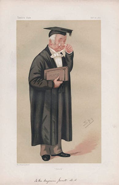 Caricature of Benjamin Jowett, chromolithograph, by Leslie Ward (“Spy”), Vanity Fair, Feb. 26, 1876, National Portrait Gallery, London (www.npg.org.uk)