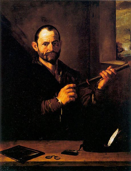 Allegory of Sight, oil on canvas, possibly a portrait of Francesco Fontana, by Jusepe de Ribera, 1615-16, Museo Franz Mayer, Mexico City (Wikimedia commons)