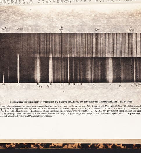 Photograph of spectrum of oxygen compared with a solar spectrum, by Henry Draper, 1877 (Linda Hall Library)