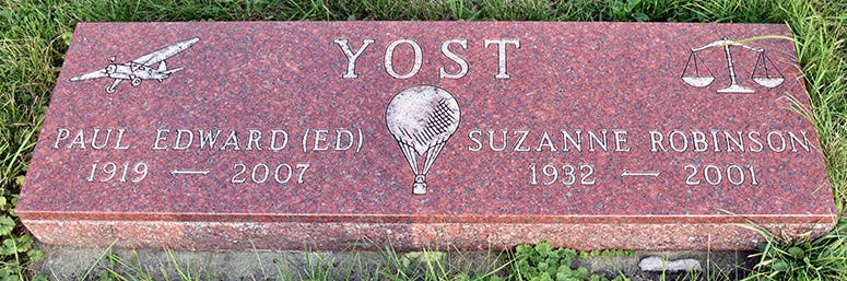 Tombstone for Ed Yost and his wife, Allison Cemetery, Butler County, Iowa (findagrave.com)