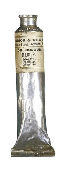 Winsor & Newton paint tube of megilp (an oil painting medium), manufactured under the patent of John Goffe Rand, undated, but mid-19th-century? (tsofa.com)