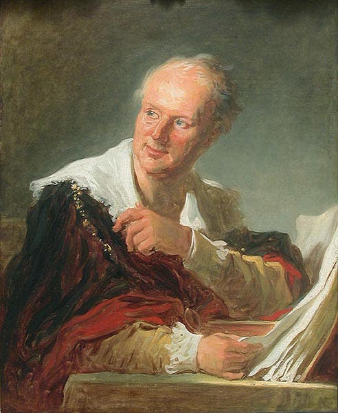 Portrait of Denis Diderot, oil on canvas, by Jean-Honoré Fragonard, ca 1769, Louvre (Wikimedia commons)