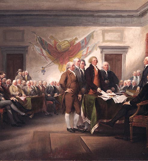 <i>Signing of the Declaration</i>, small version, by John Trumbull, 1786-1820 (Yale University Art Gallery)

