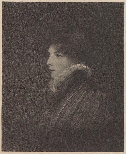 Portrait of Margaret Bryan, aquatint by Heath after a painting by T. Kearsley, frontispiece to Margaret Bryan, Lectures on Natural Philosophy, 1806. (Linda Hall Library)