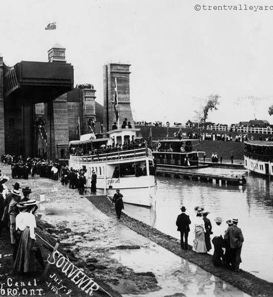Opening day for the Peterborough Lift Lock, July 9, 1904, photograph (Trent Valley Archives via ptbocanada.com)