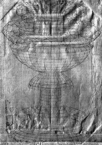 Chalice, perspective study, pen and ink on paper, 1430s, Uffizi Gallery, Florence (wga.hu)