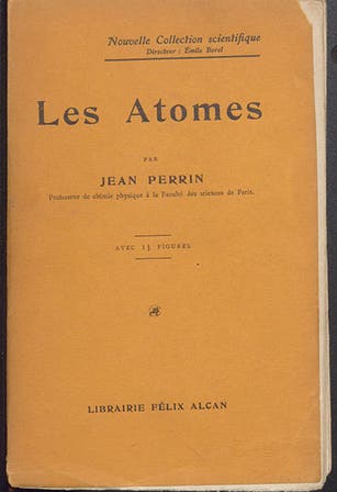 Paper front cover, Les atomes, by Jean Perrin, 1913 (Linda Hall Library)