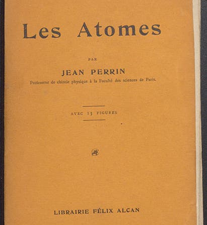Paper front cover, Les atomes, by Jean Perrin, 1913 (Linda Hall Library)
