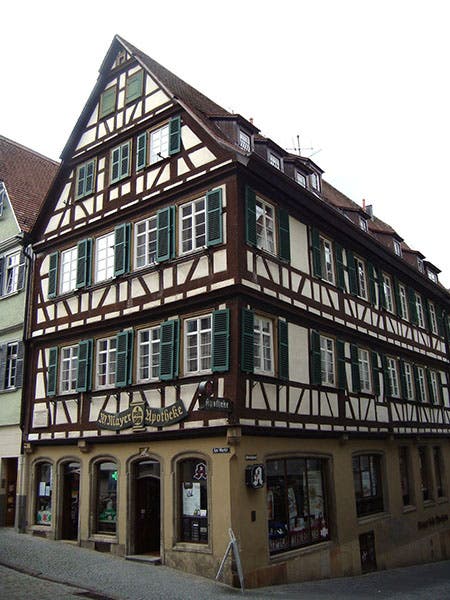 The Gmelin family Apotheke, or apothecary, in Tübingen, which was in the Gmelin family for 120 years, and where Johann Friedrich was born (Wikimedia commons)