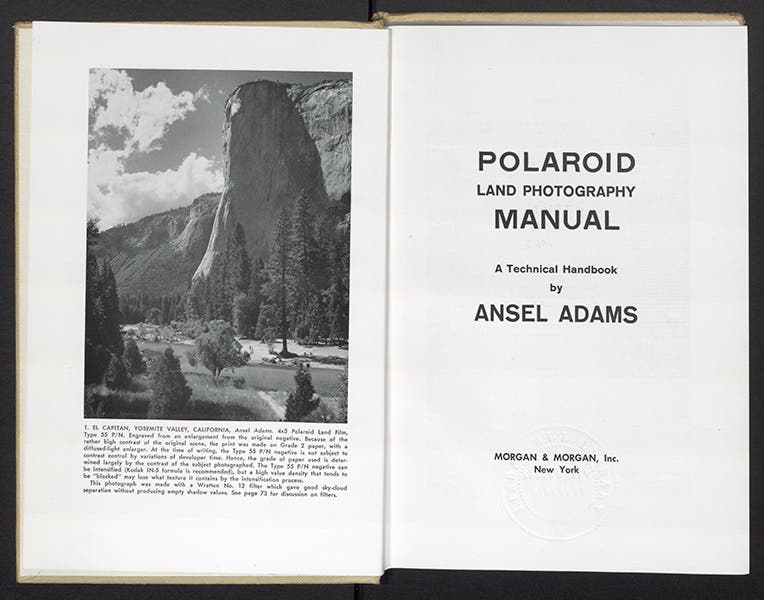 Title page of Ansel Adams’ Polaroid Land Photography Manual (1963) (Linda Hall Library)