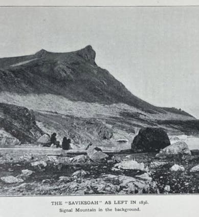 The meteorite “Ahnighito” (“the Tent”) in situ at Cape York, Greenland, Robert E. Peary, <i>Northward over the “Great Ice”</i>, vol. 2, 1898 (Linda Hall Library)