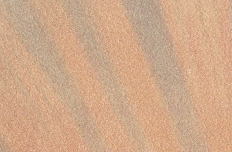 Detail of image just above, showing pebble texture of paper and grain of lithograph stone, chromolithograph after painting by Eduard Pechuel-Loesche, in Untersuchungen über Dämmerungserscheinungen zur Erklärung der nach dem Krakatau, by Johann Kiessling, plate 8, 1888 (Linda Hall Library).