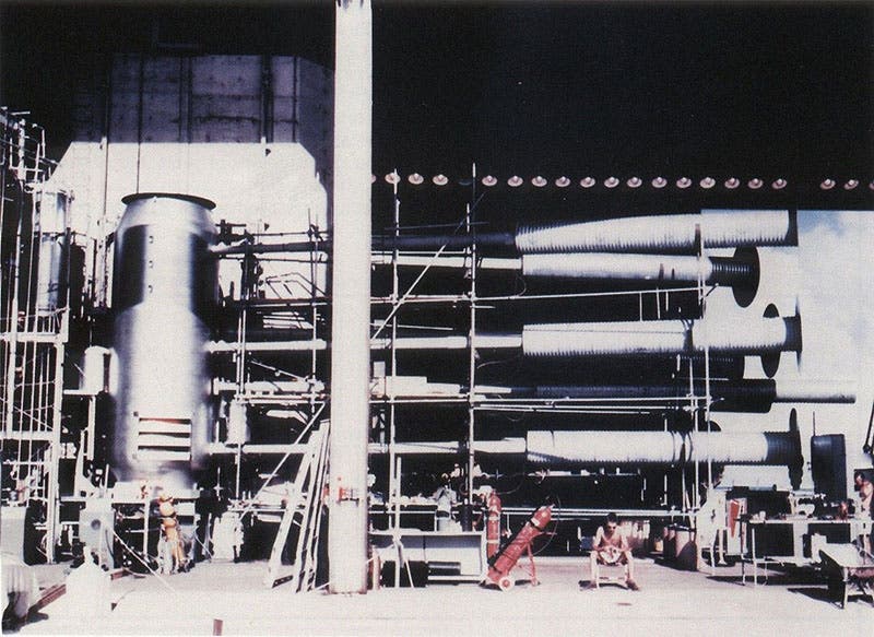 “Ivy Mike,” the first thermo-nuclear weapon built on the Teller-Ulam design, before being detonated on Eniwetok Atoll (now Enewetak) in the South Pacific, Nov. 1, 1952 (Wikimedia commons)