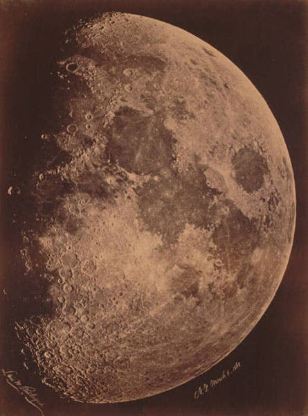 “Moon, March 6, 1865,” albumen silver print from an original negative by Lewis M. Rutherfurd, Mar. 6, 1865, Hallmark Collection, Nelson-Atkins Museum of Art, Kansas City (art.nelson-atkins.org)