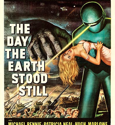 Movie poster for The Day the Earth Stood Still, 1951, featuring Gort (Wikimedia commons)