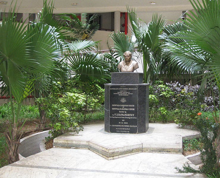 Bust of Ramanujan, SASTRA University, Kumbakonam, India (Wikimedia commons)