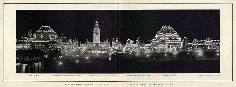 Night-time panorama of the fully electrified Pan-American Exposition, 1901, University of Buffalo Libraries (Wikimedia commons)