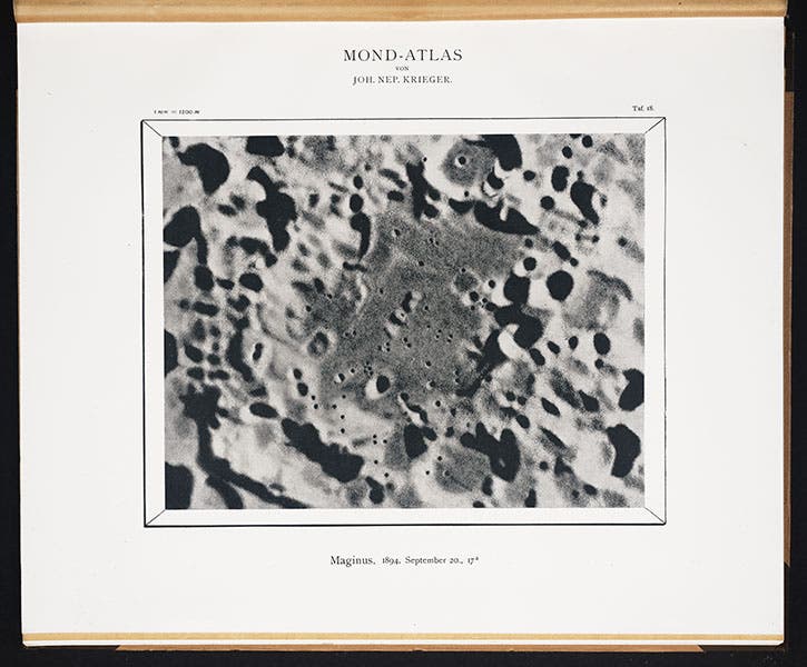 The crater Maginus, from Johann Krieger, Mond-Atlas, 1898-1912 (Linda Hall Library)