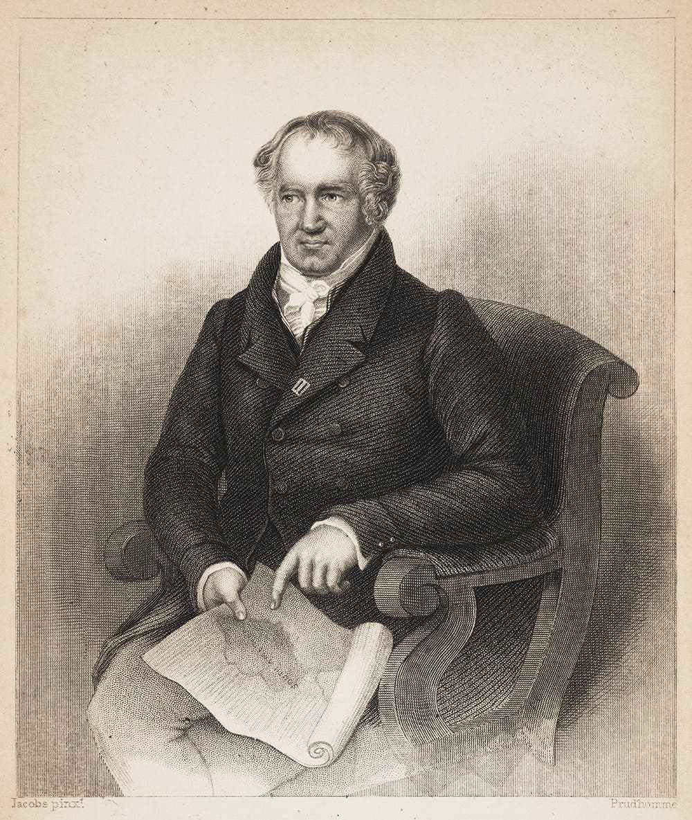 Portrait of Alexander von Humboldt, from his Cosmos: sketch of a physical description of the universe. New York , 1859-1860.