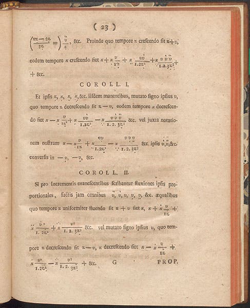 Taylor’s theorem (corollary 2), in Methodus incrementorum directa et inversa, by Brook Taylor, 1715 (Linda Hall Library)