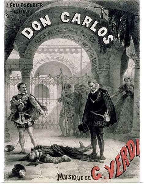 Poster for the opera Don Carlos, by Giuseppe Verdi, 1867 (greatbigcanvas.com)